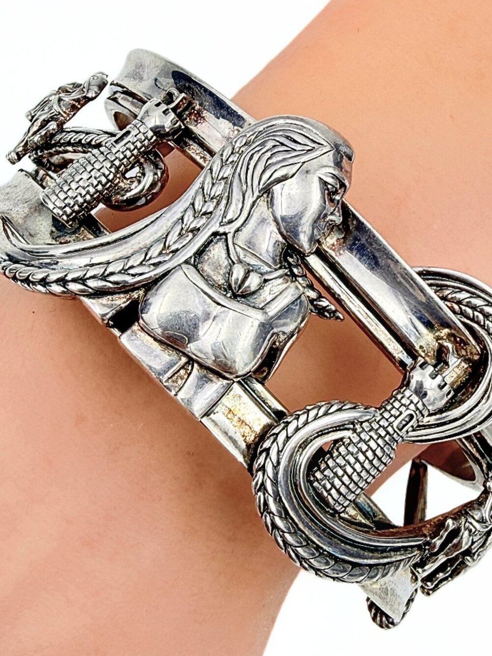 Barry Kieselstein-Cord KC Studio Egyptian Motif Sterling Silver Cuff Bracelet